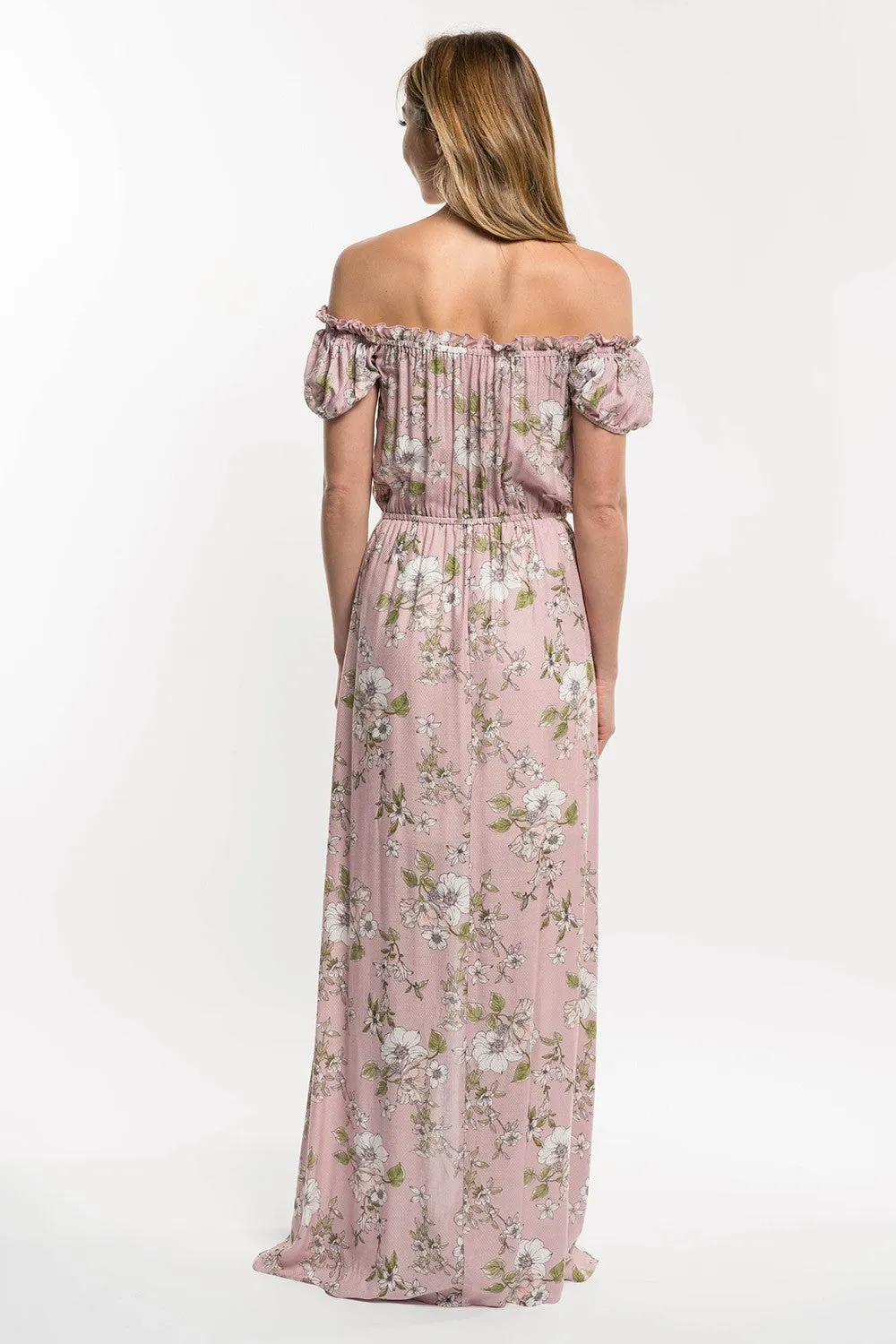 Floral Print Off Shoulder Spring Maxi Dress