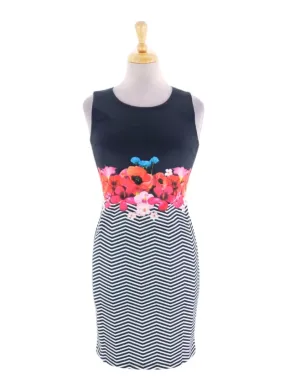FLORAL STRIPED BODYCON DRESS