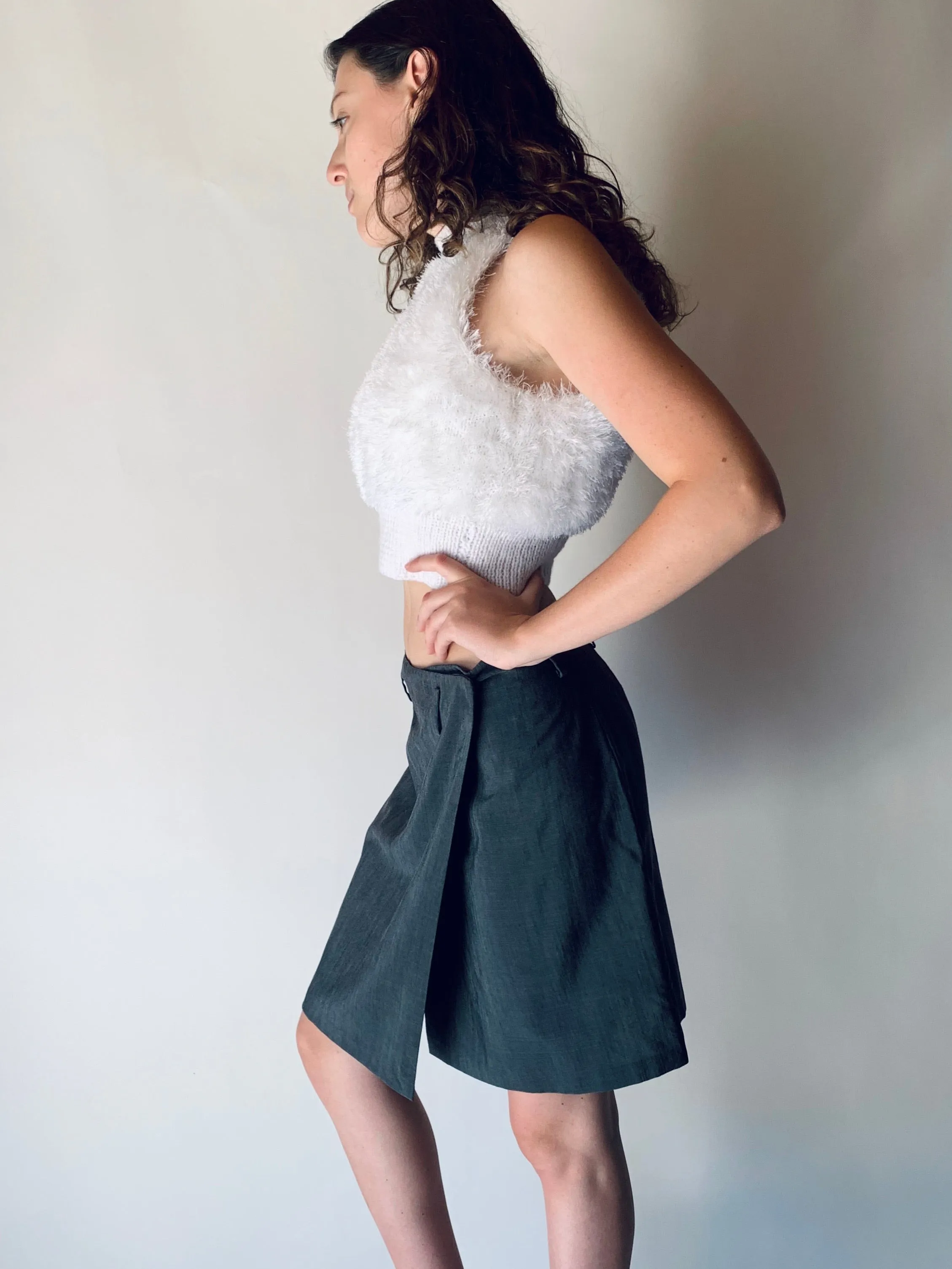 Fuzzy Sleeveless Sweater Top