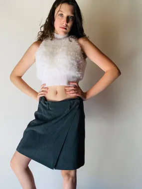 Fuzzy Sleeveless Sweater Top