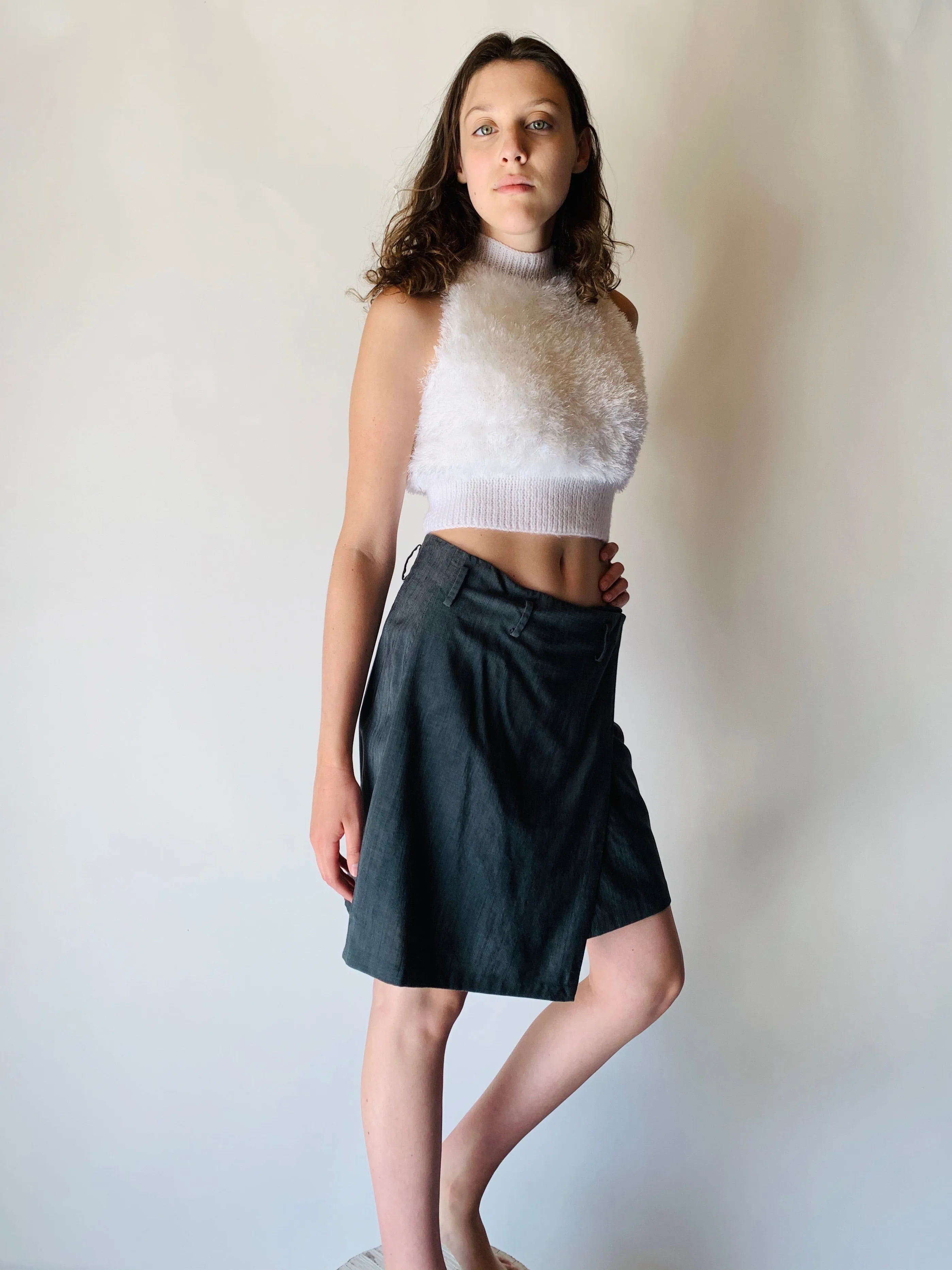 Fuzzy Sleeveless Sweater Top