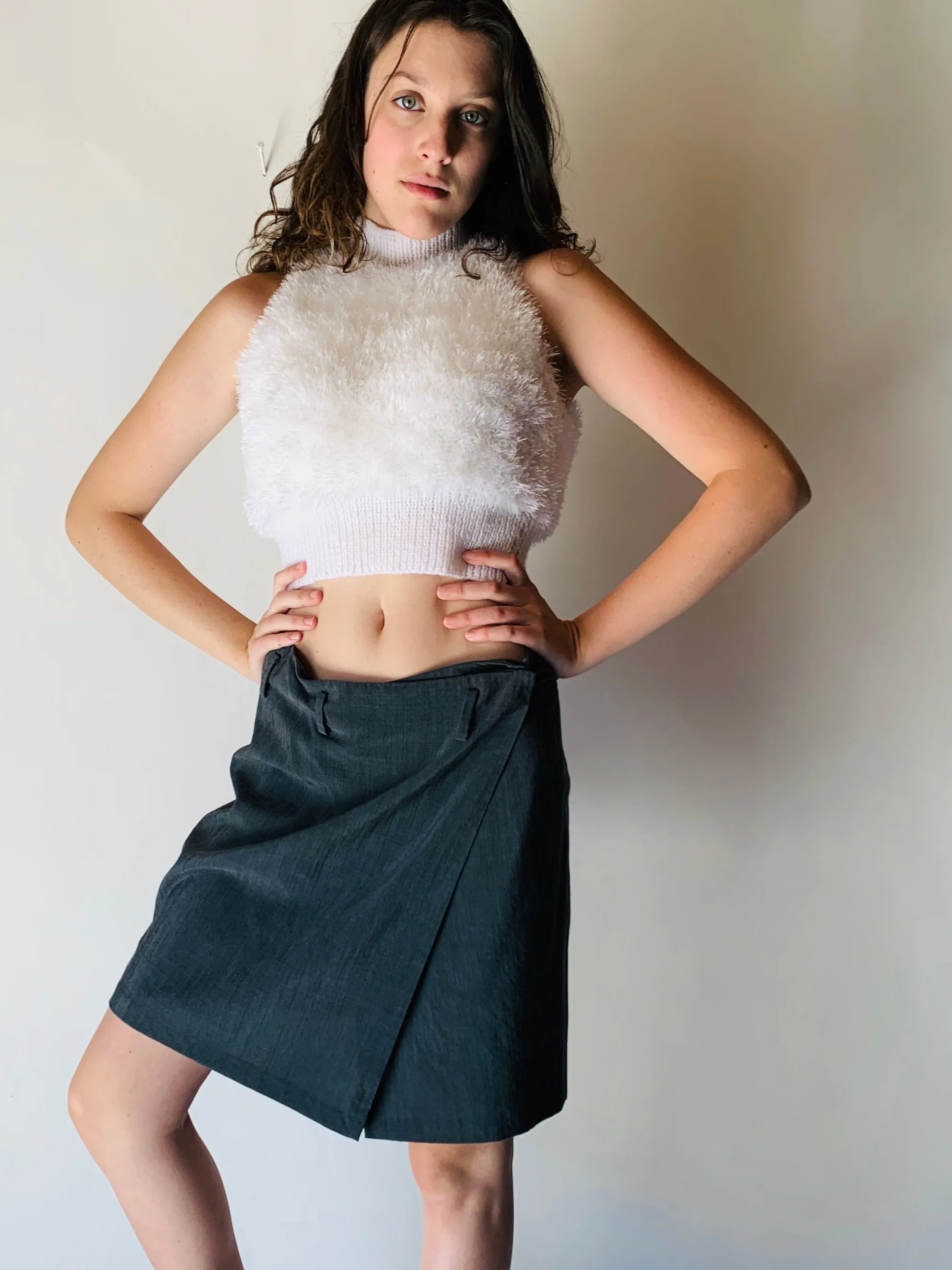 Fuzzy Sleeveless Sweater Top
