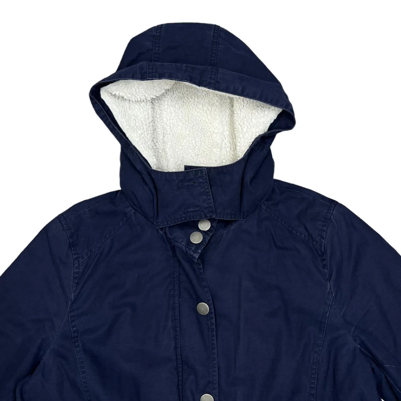 GAP Classic Fleece Lined Hooded Canvas Cotton Parka Jacket Coat