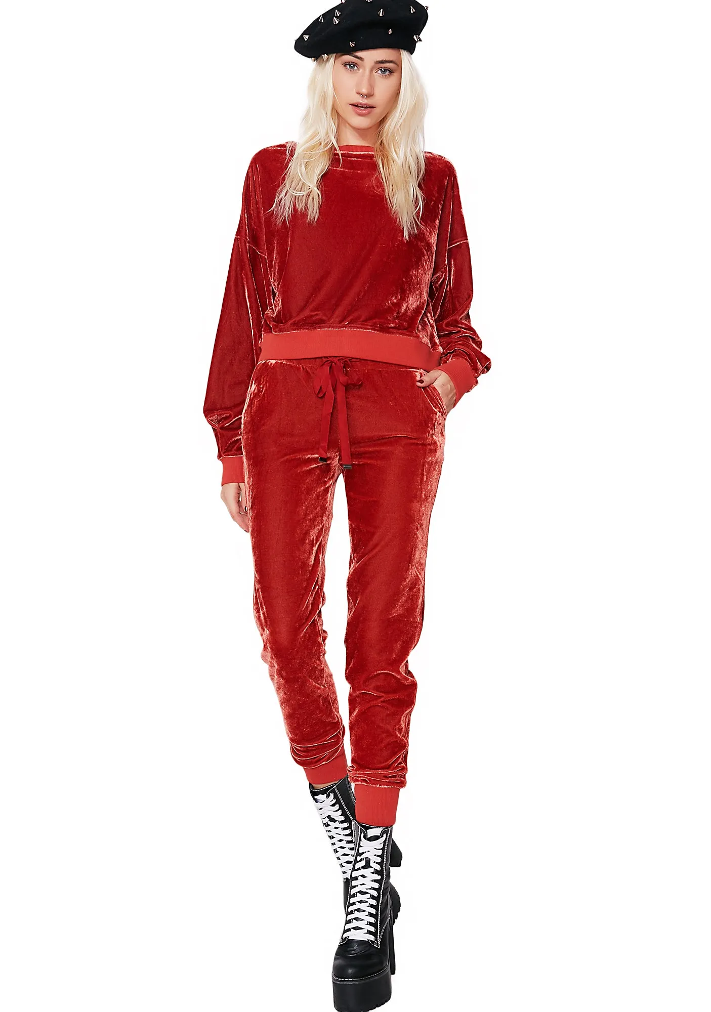 Get On Up Velour Jogger Pants