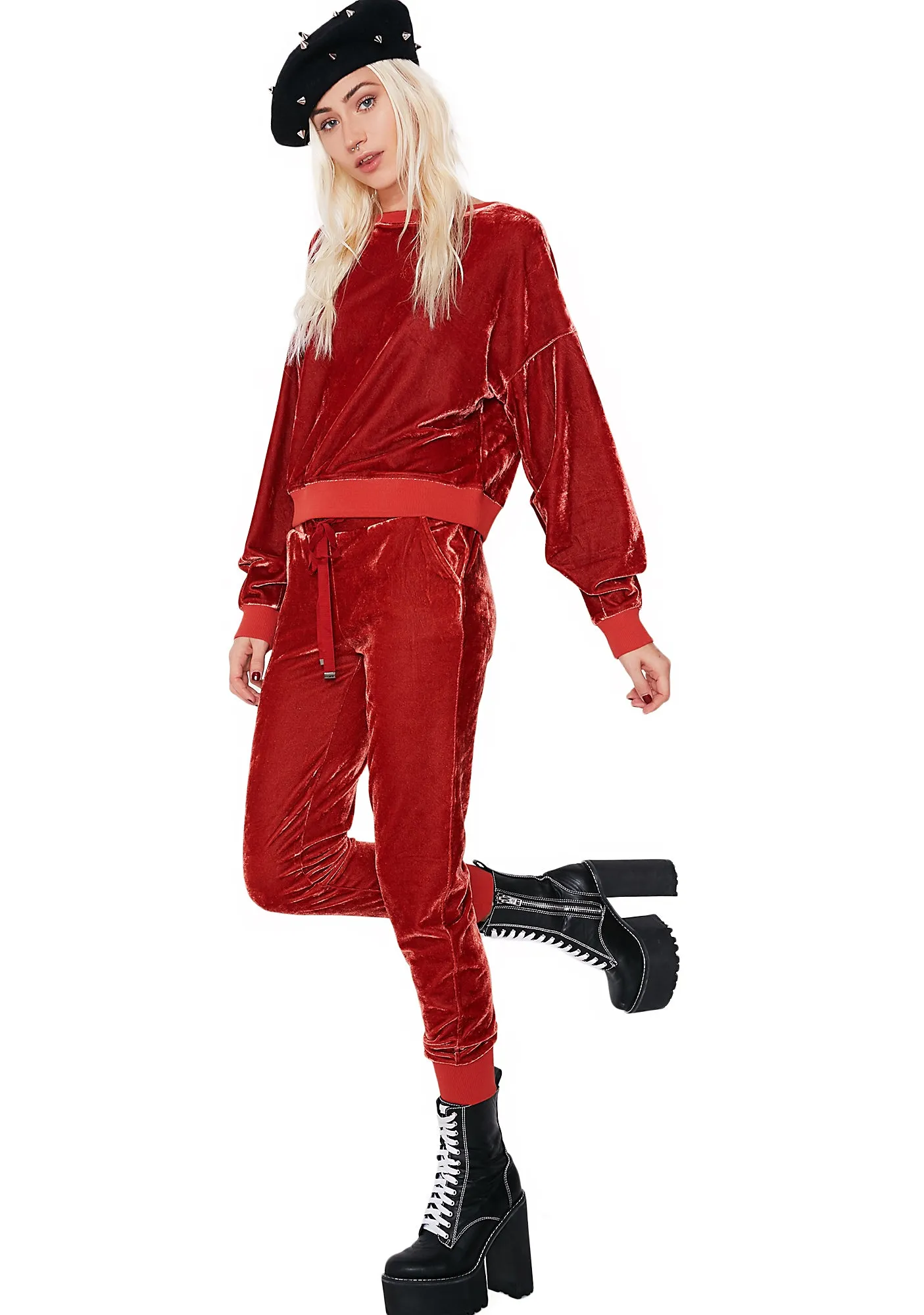 Get On Up Velour Jogger Pants