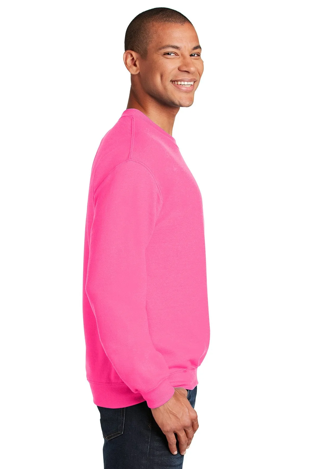 Gildan Heavy Blend Crewneck Sweatshirt Safety Pink