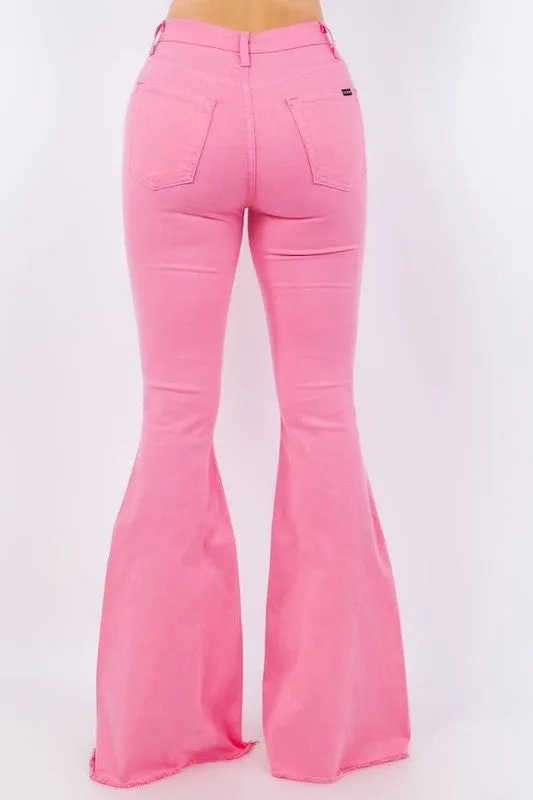 GJG Bell Bottom Jean in Pink Inseam 32