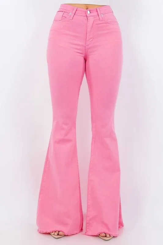 GJG Bell Bottom Jean in Pink Inseam 32