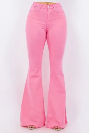 GJG Bell Bottom Jean in Pink Inseam 32