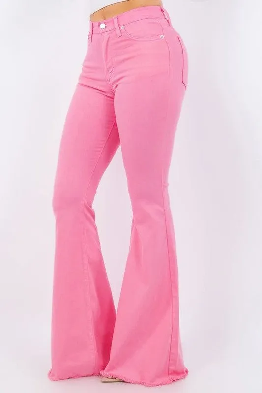 GJG Bell Bottom Jean in Pink Inseam 32