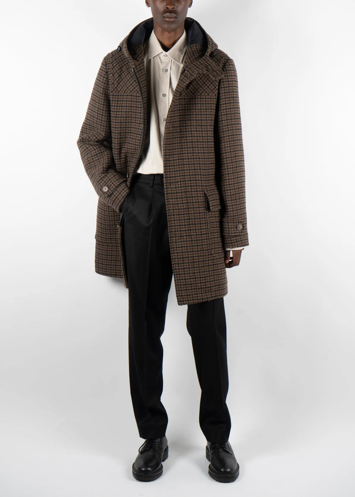 Grant Duffle Coat Brown Black