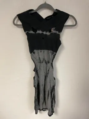 Grey tie dye cutout bodycon dress, AllSaints, Size 8