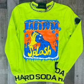 Hard Soda- splash crewneck (neon green)