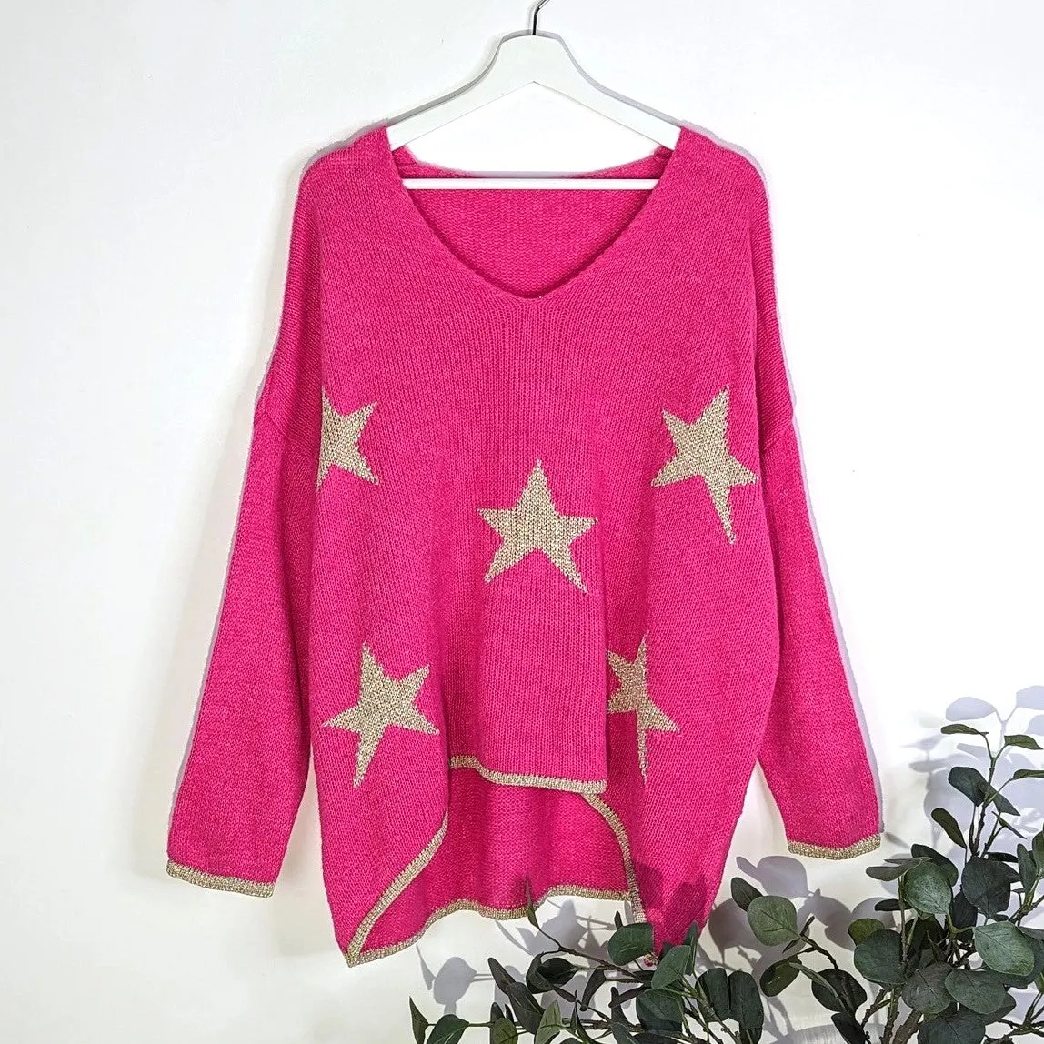 Hi-lo golden star jumper (M-L)