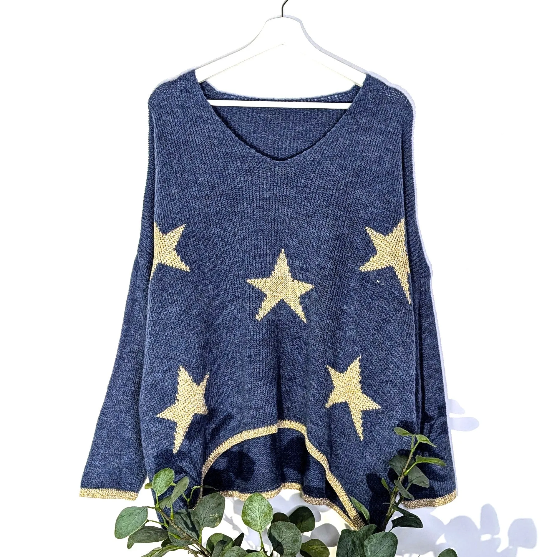 Hi-lo golden star jumper (M-L)