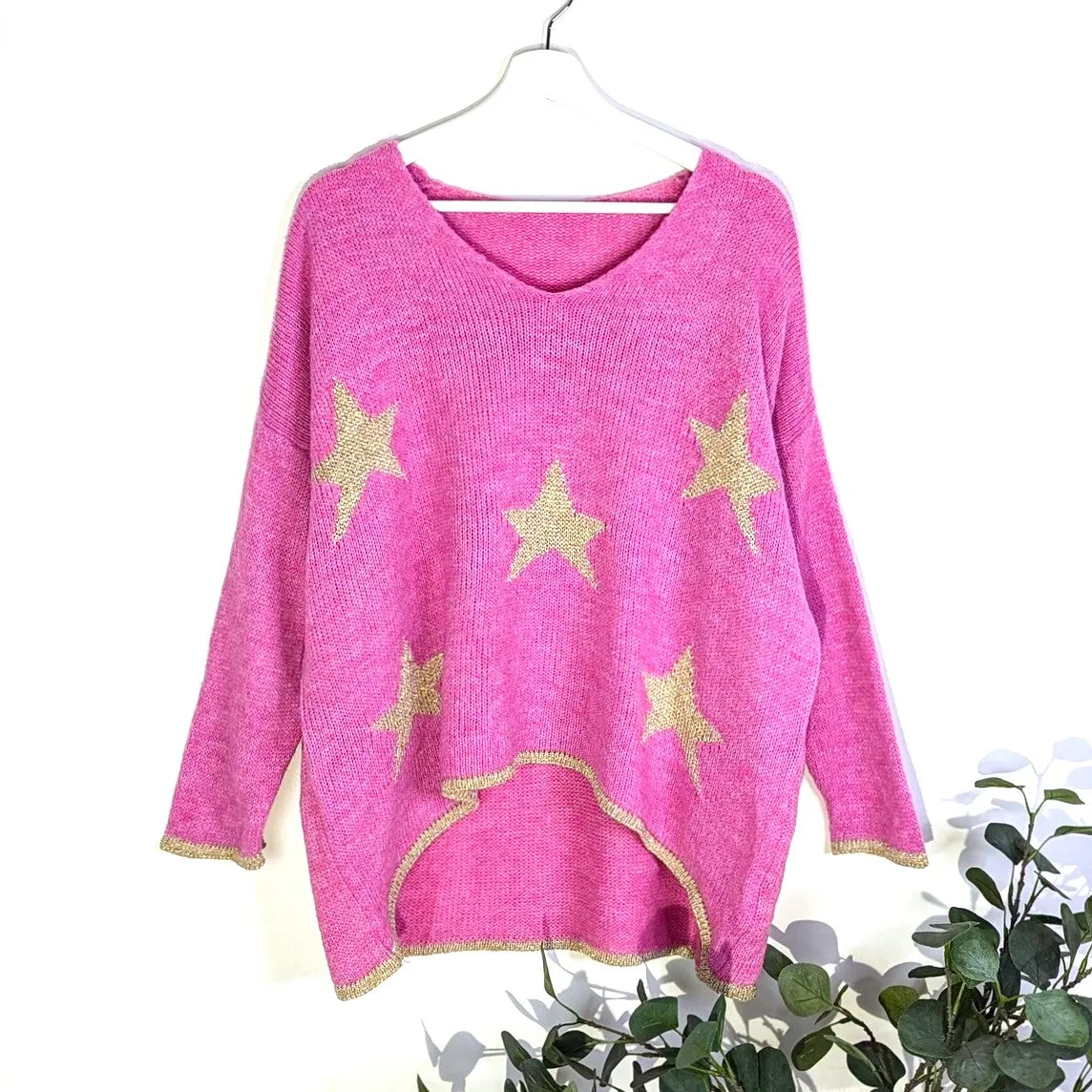 Hi-lo golden star jumper (M-L)