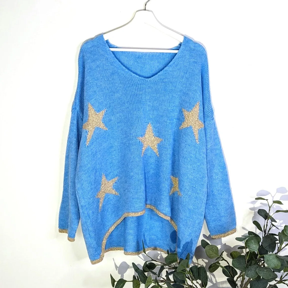 Hi-lo golden star jumper (M-L)