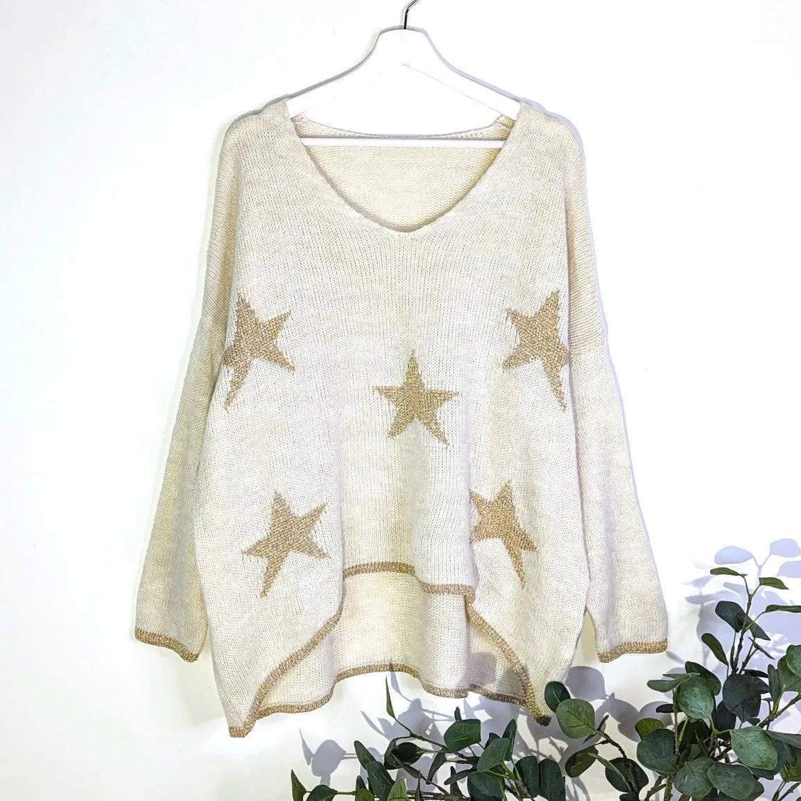 Hi-lo golden star jumper (M-L)