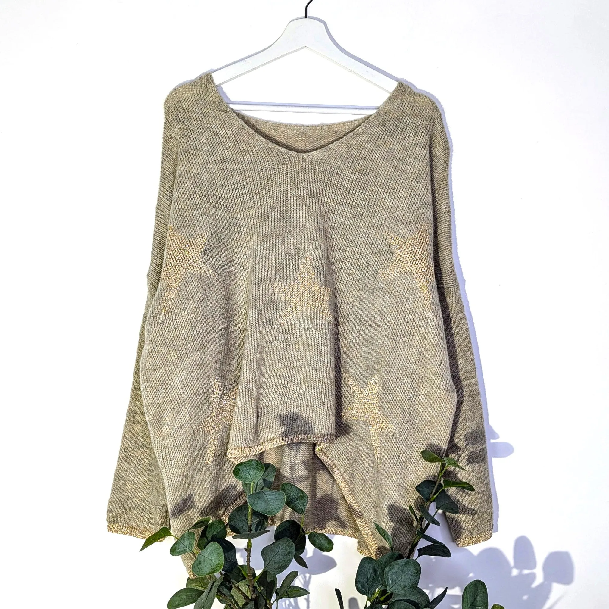 Hi-lo golden star jumper (M-L)