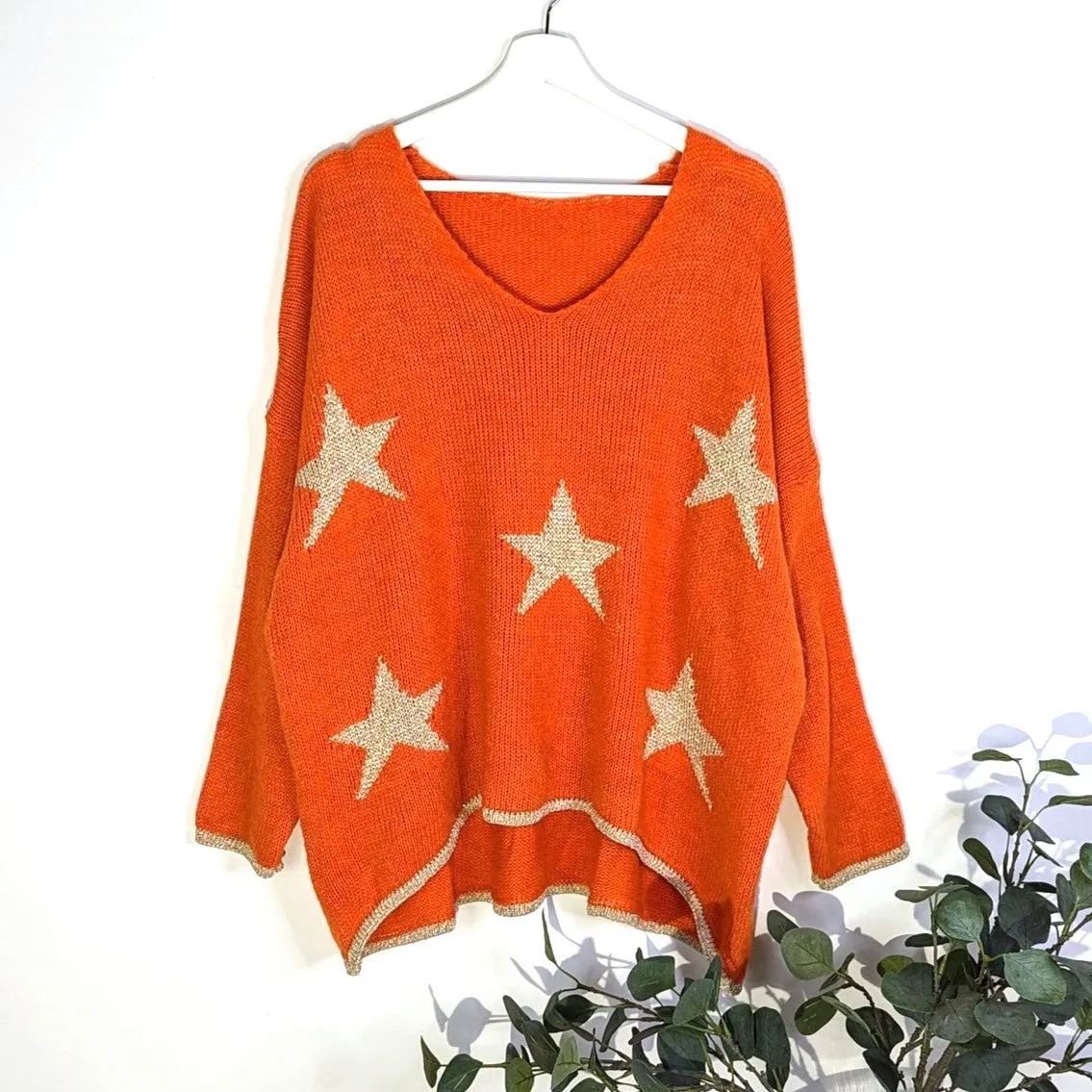 Hi-lo golden star jumper (M-L)