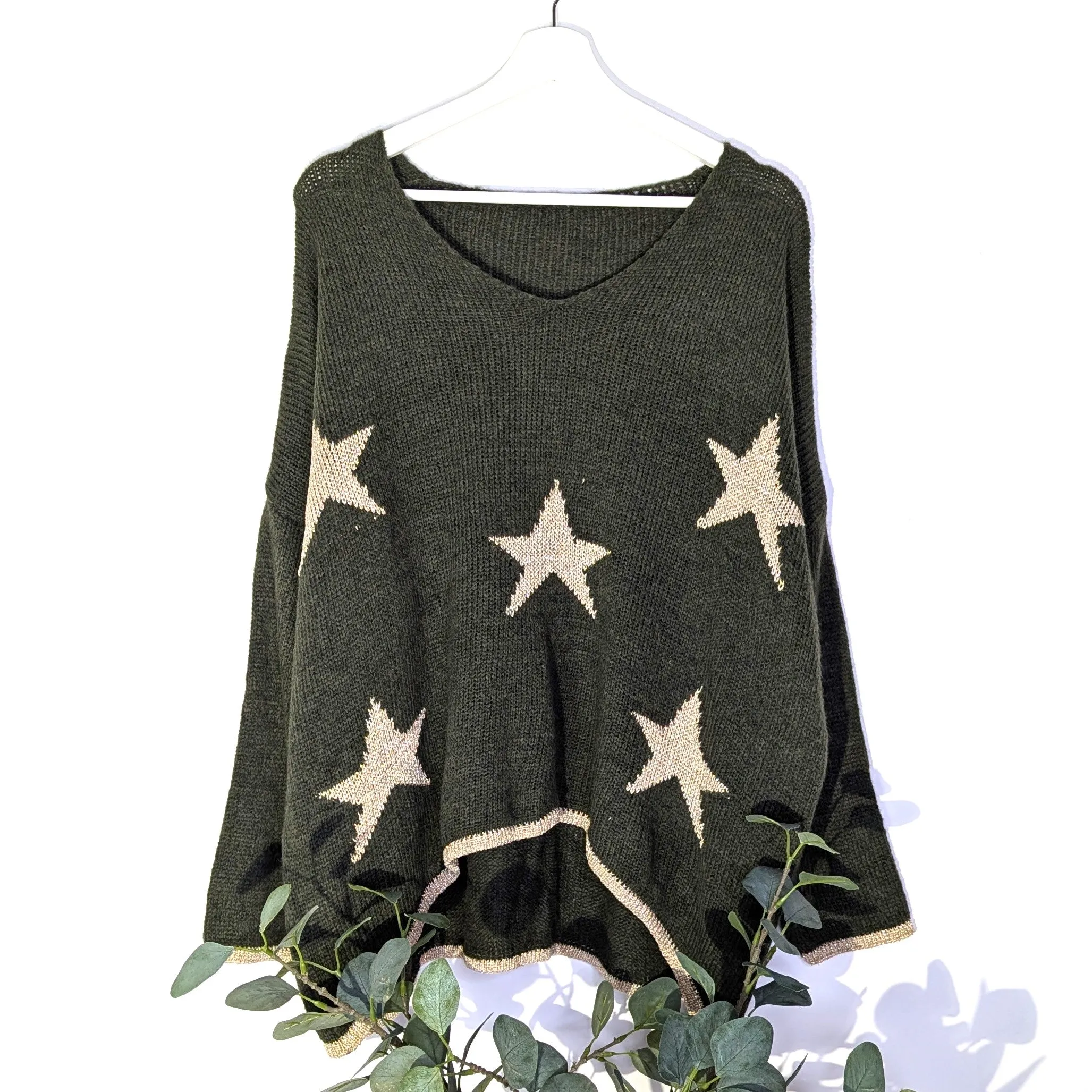Hi-lo golden star jumper (M-L)