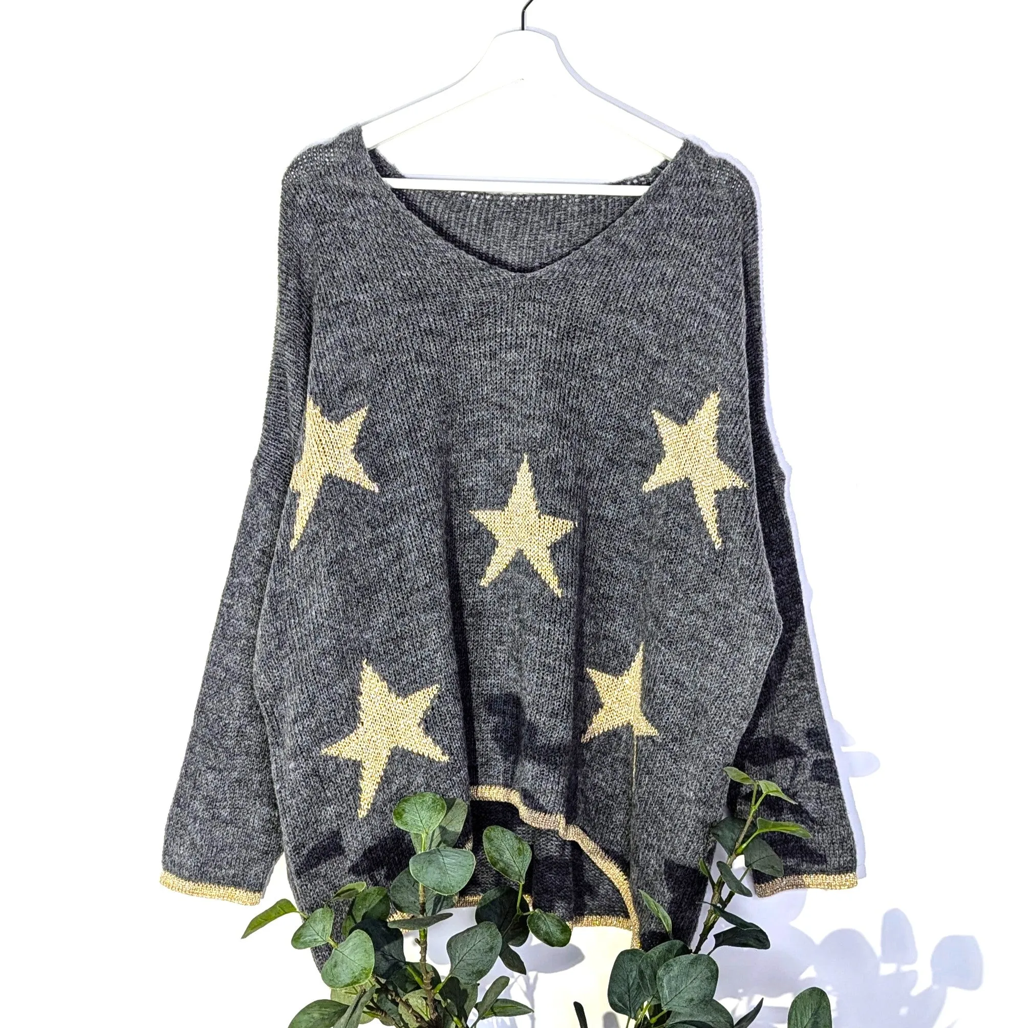 Hi-lo golden star jumper (M-L)