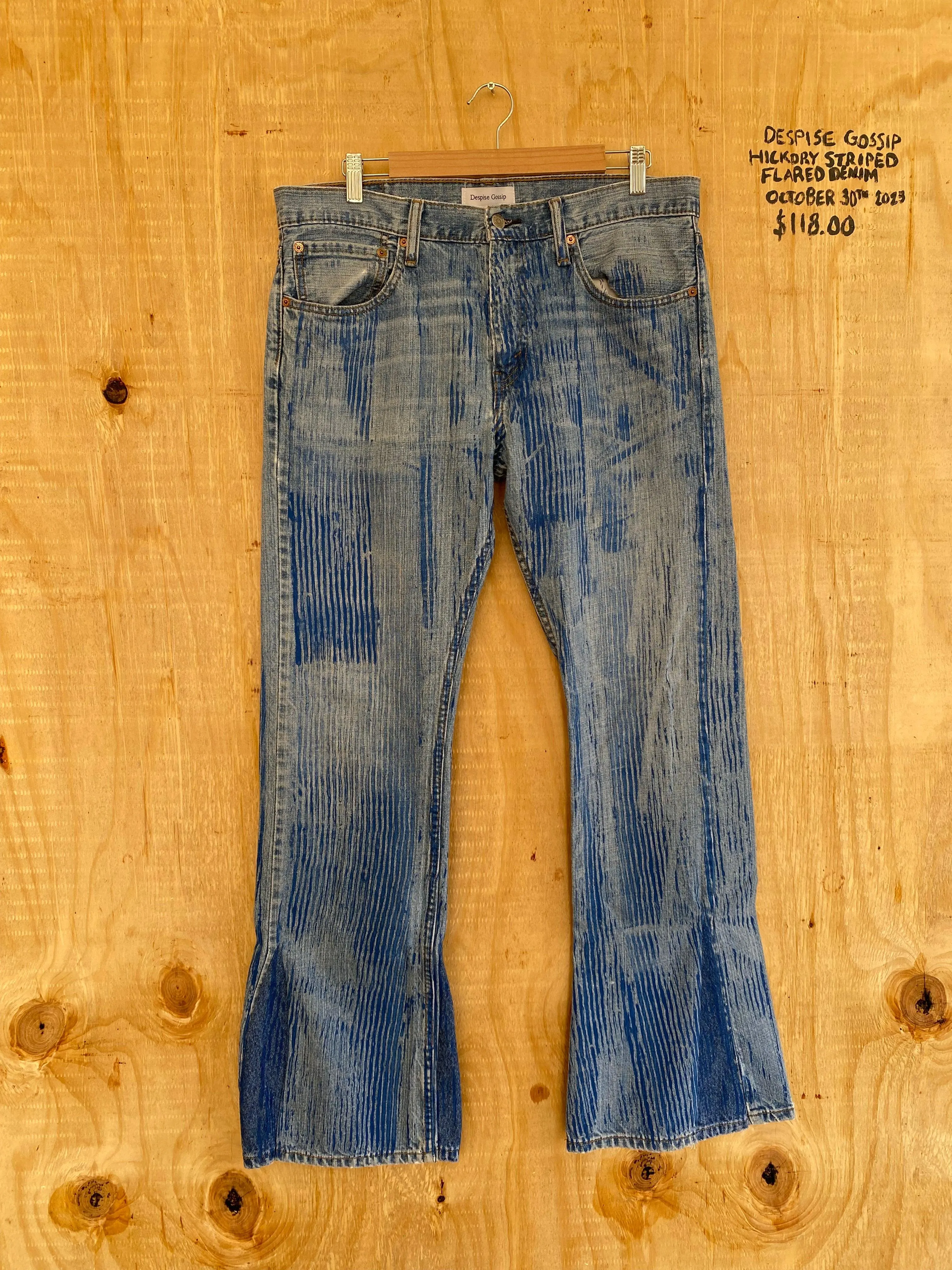 Hickory Striped Flared Denim | 35
