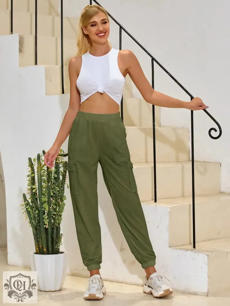High Waist Trousers with Pockets