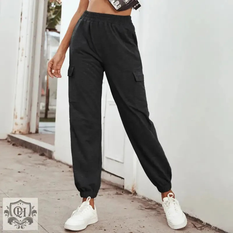 High Waist Trousers with Pockets
