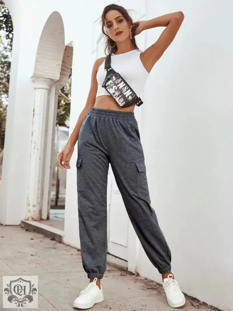 High Waist Trousers with Pockets