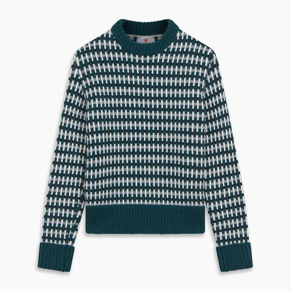 Holly Green Knitted Cashmere Crewneck Jumper
