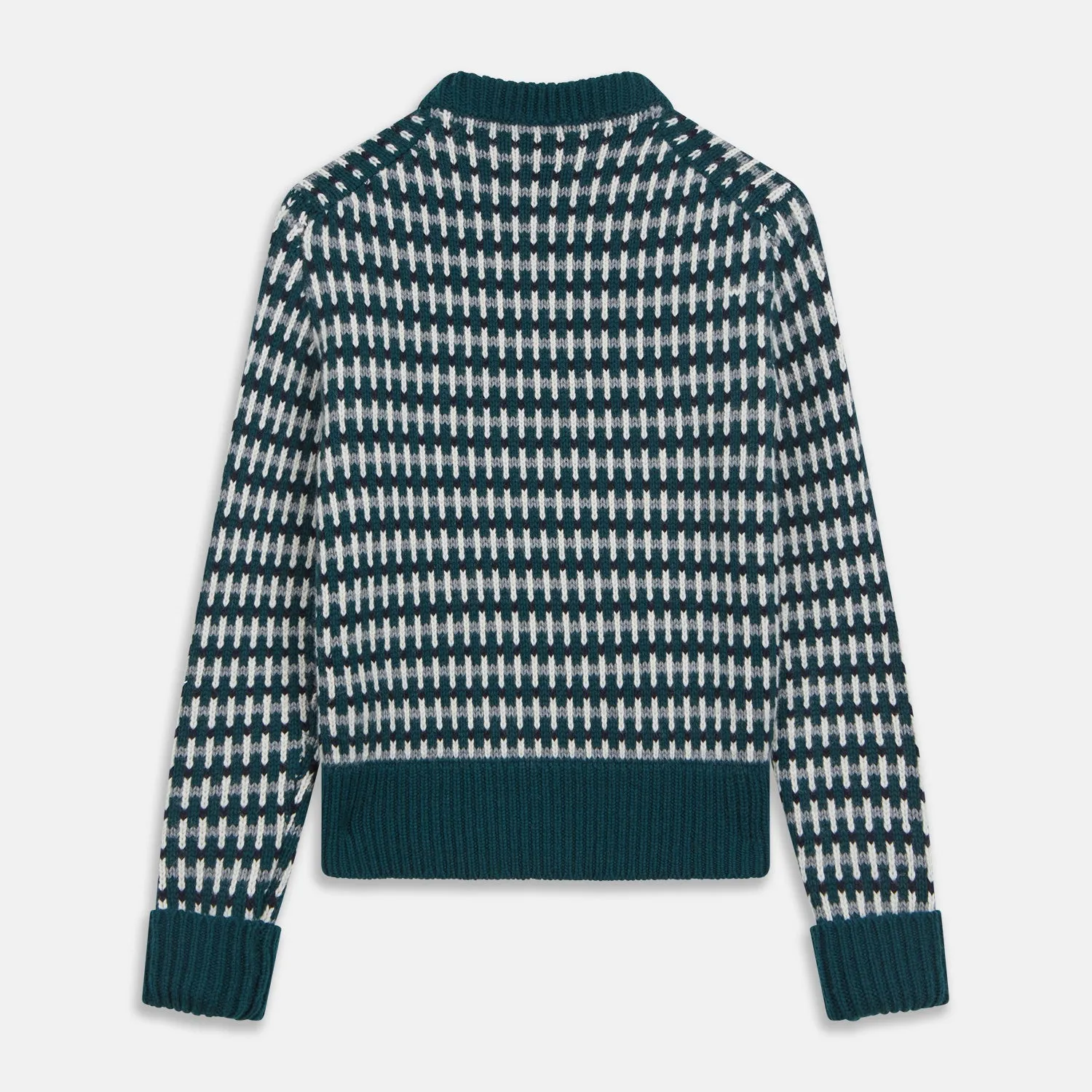 Holly Green Knitted Cashmere Crewneck Jumper