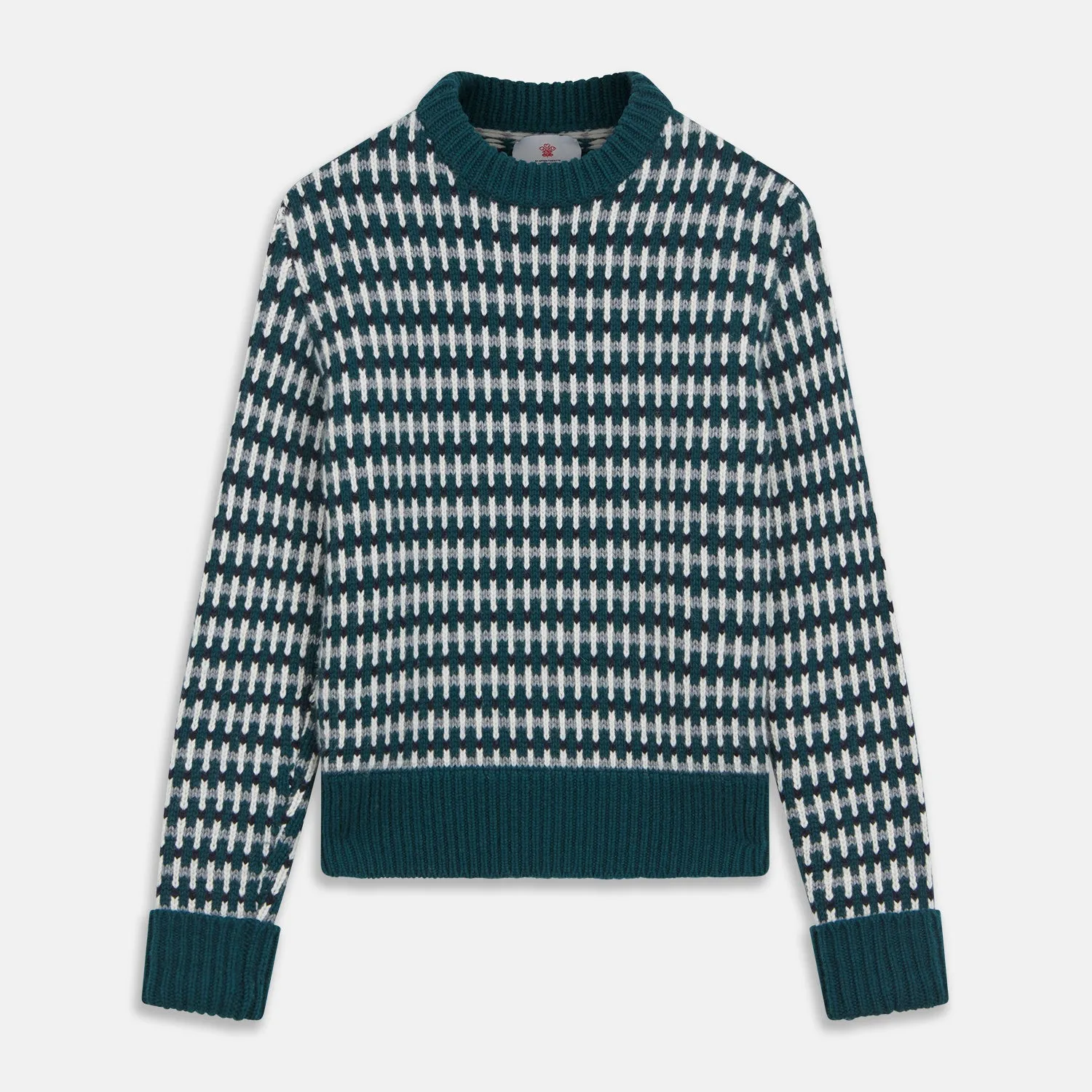 Holly Green Knitted Cashmere Crewneck Jumper