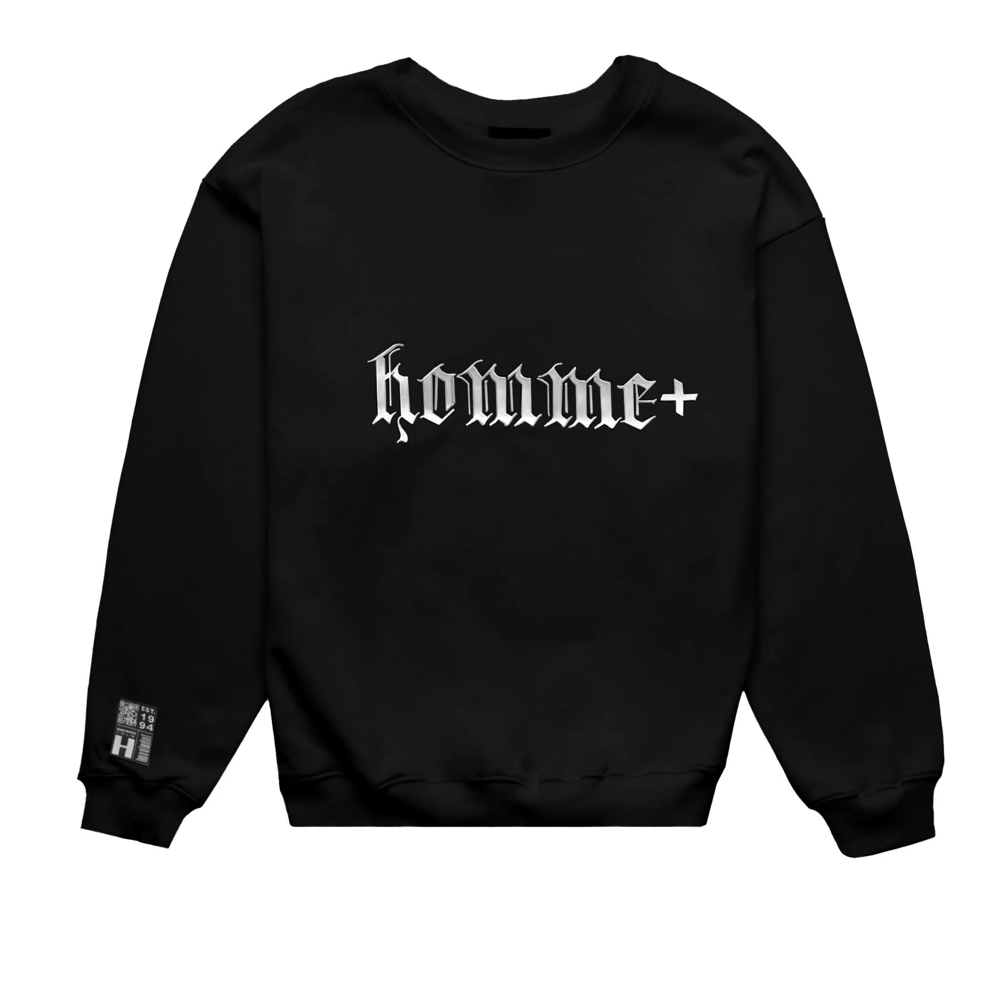 HOMME  Chrome Font Crewneck Black