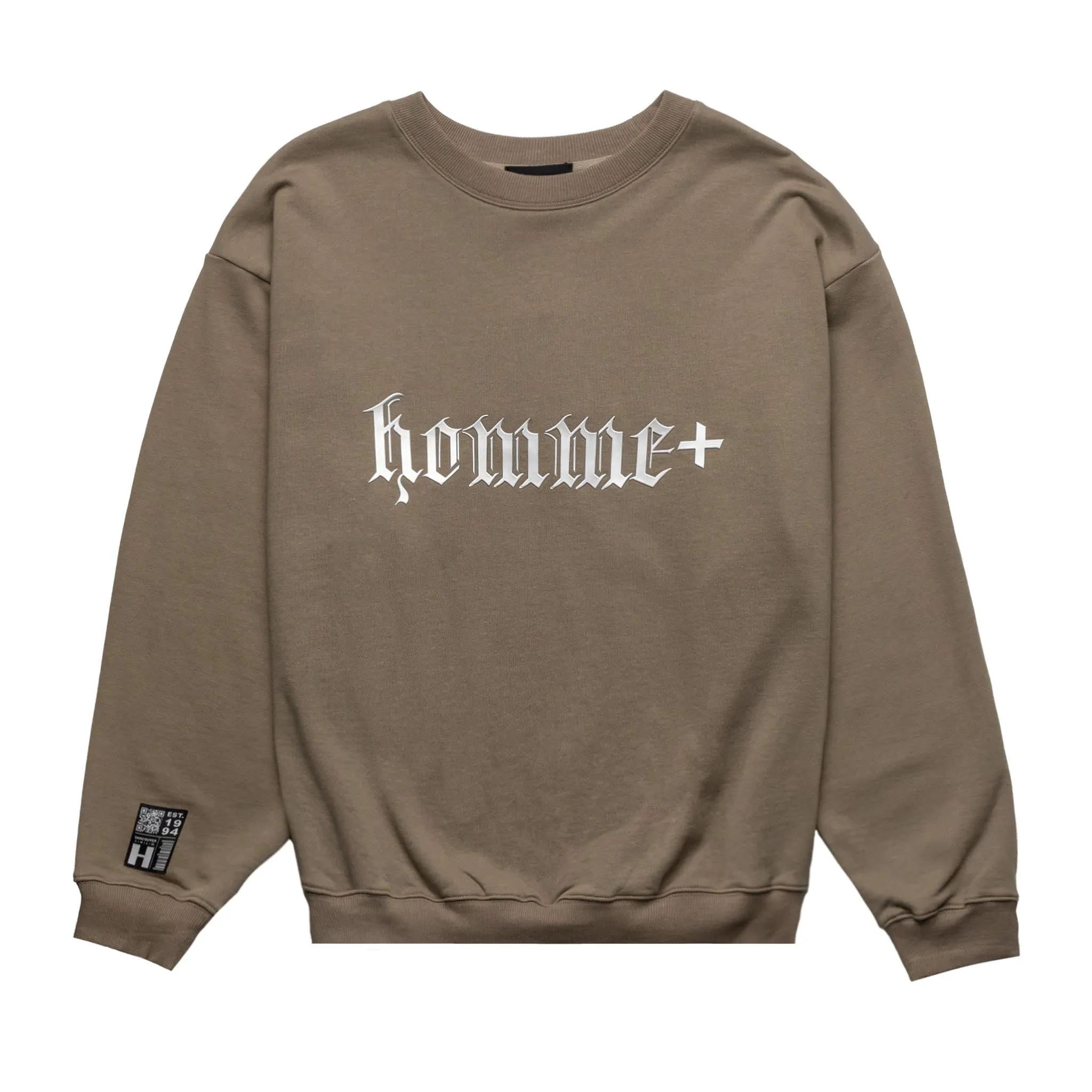 HOMME  Chrome Font Crewneck Taupe