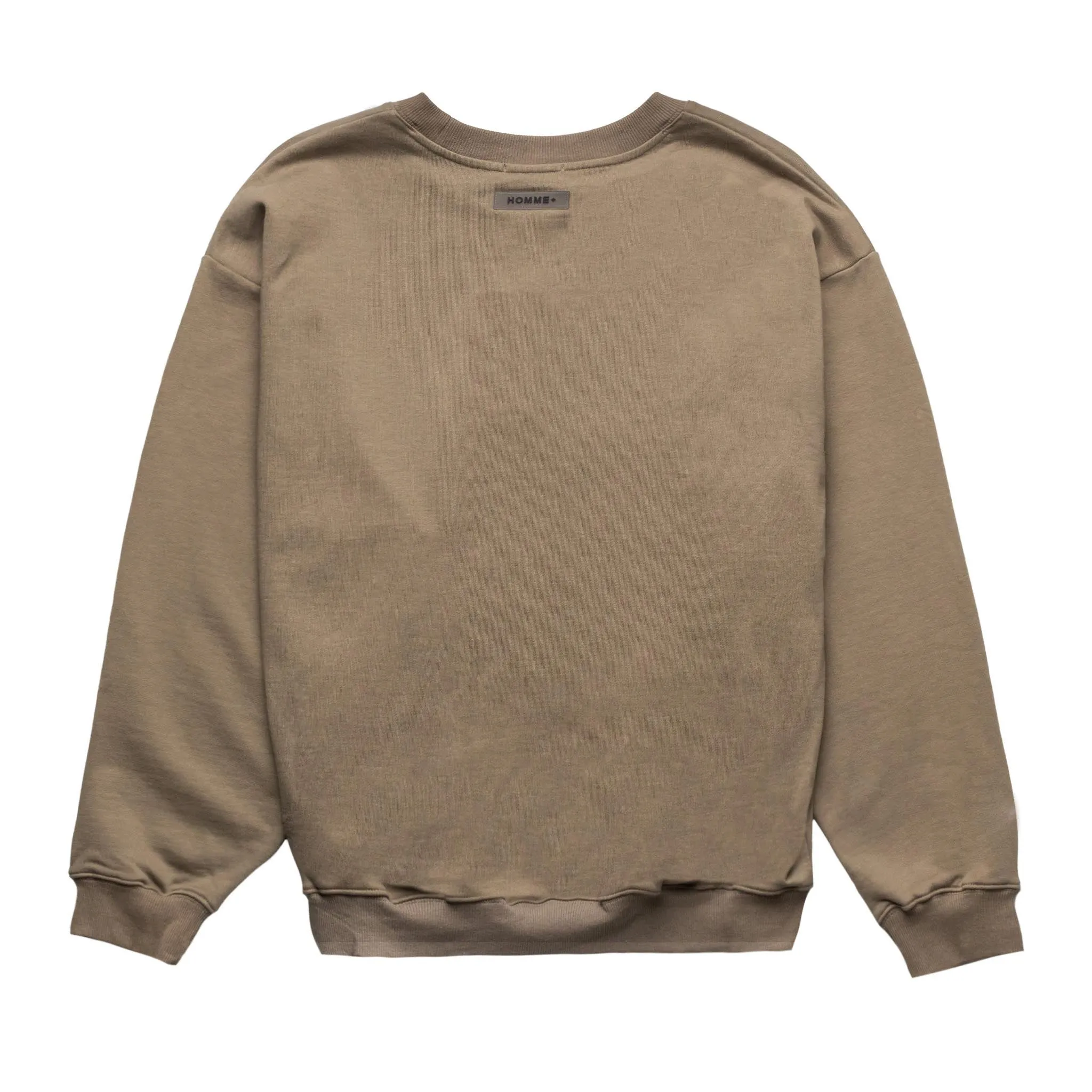 HOMME  Chrome Font Crewneck Taupe