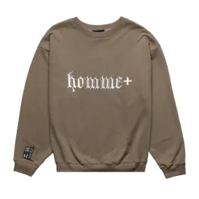 HOMME  Chrome Font Crewneck Taupe