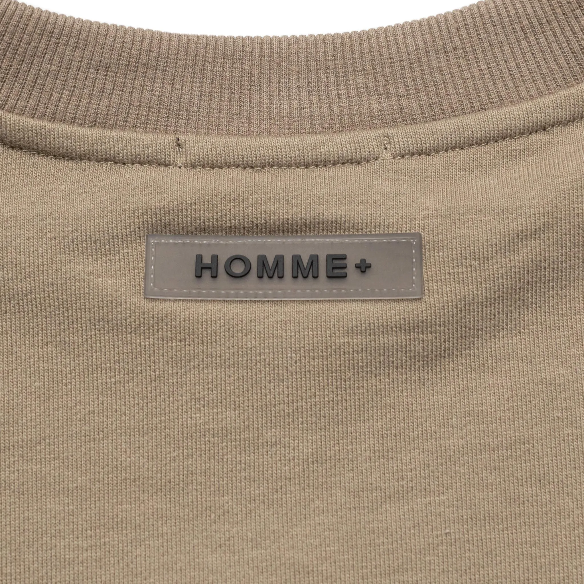 HOMME  Chrome Font Crewneck Taupe