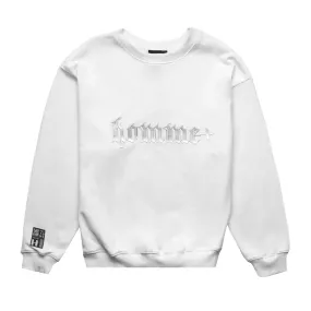 HOMME  Chrome Font Crewneck White