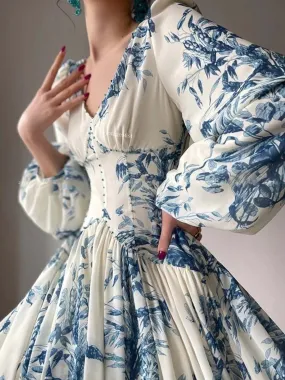Ink Floral Print Dress