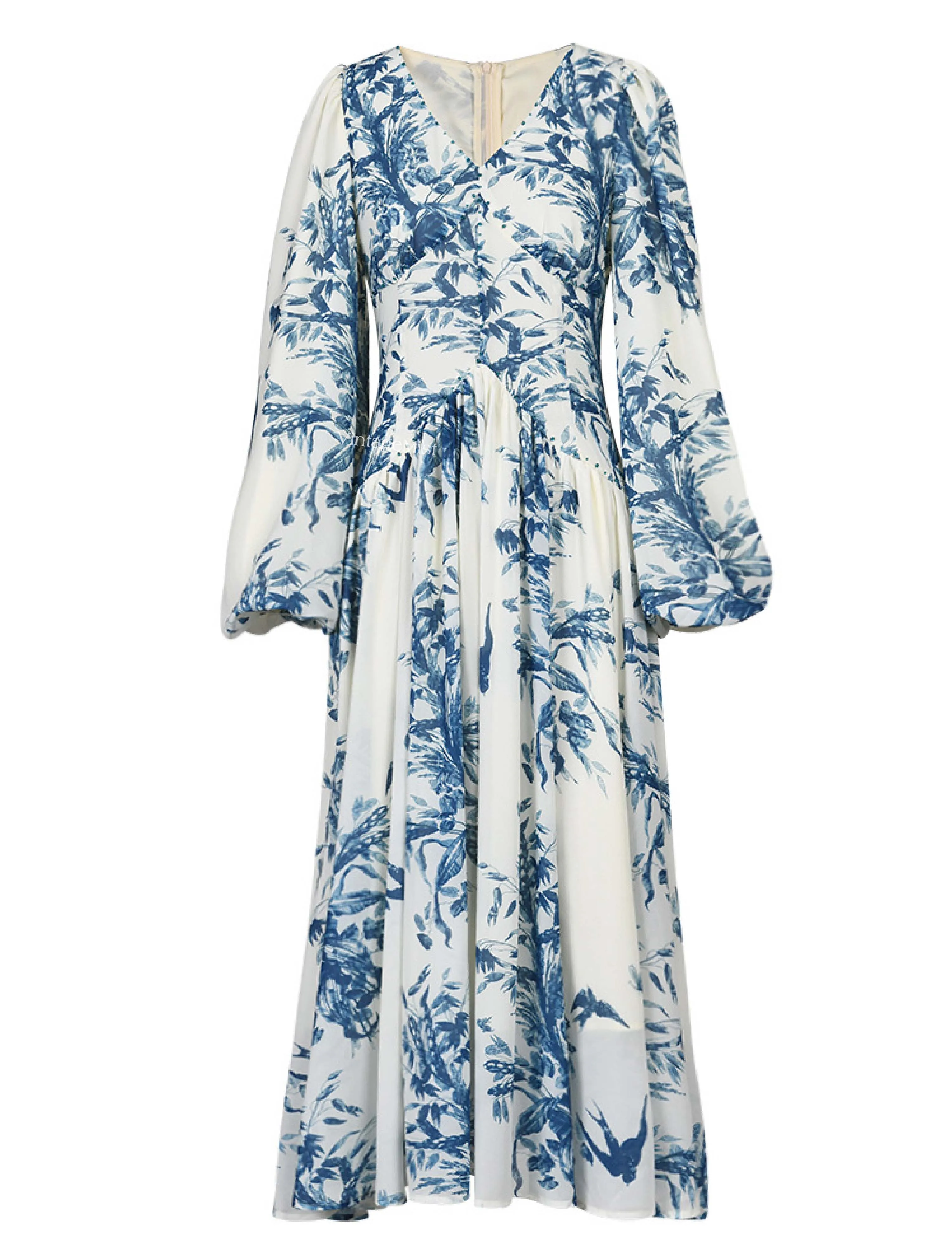 Ink Floral Print Dress