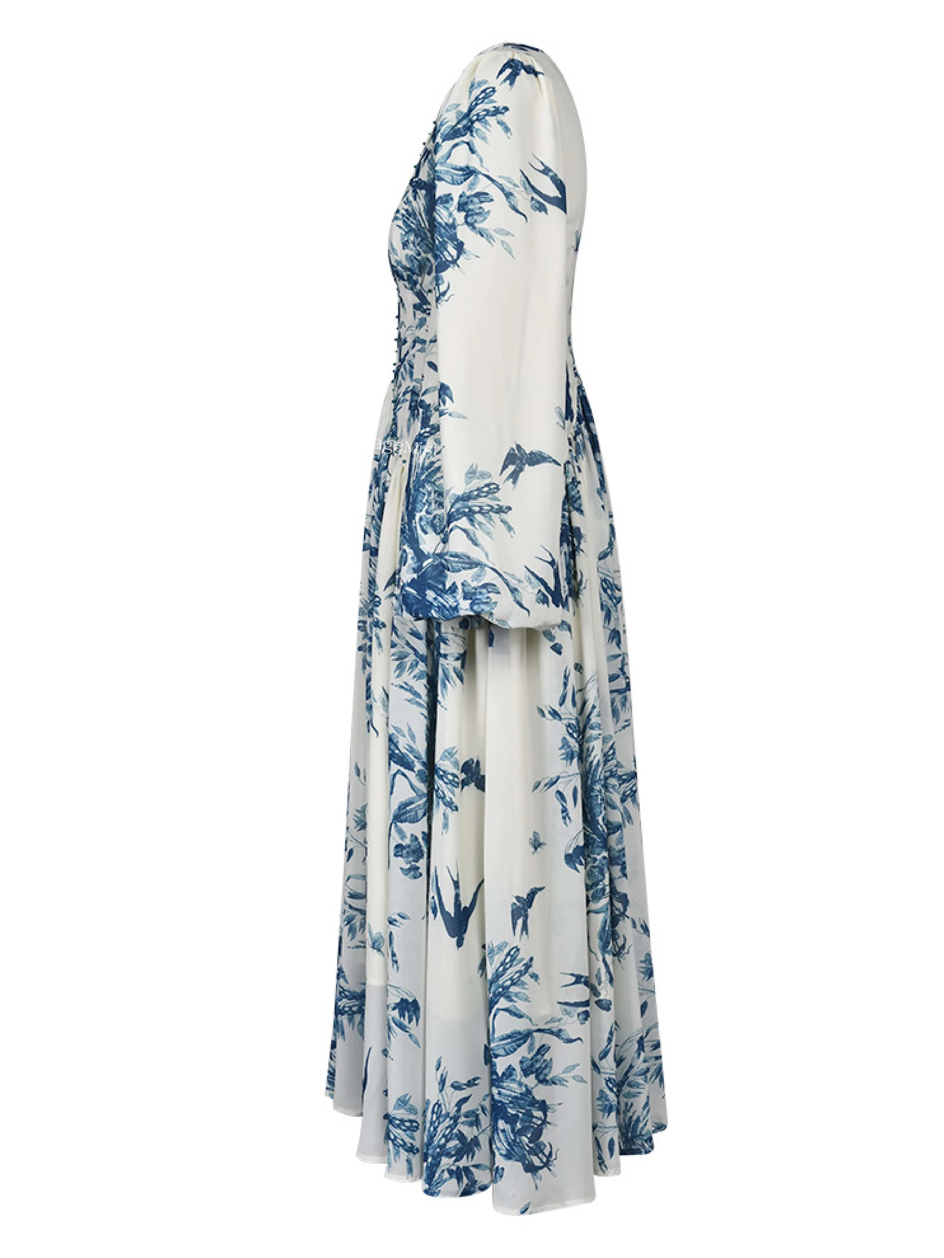 Ink Floral Print Dress