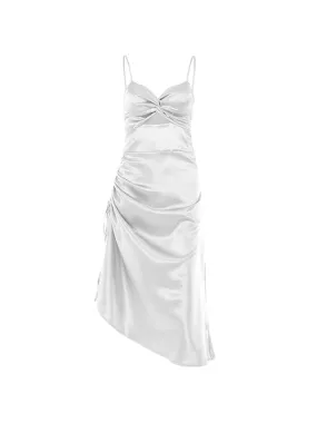 Irregular Cutout Slip Midi Dress