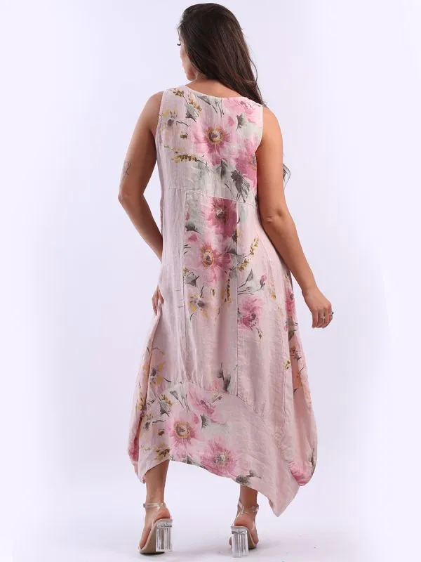 Italian Linen Sundress - Pink
