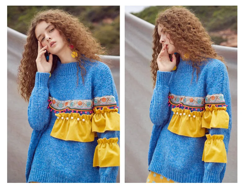 JAM PRINCESS TASSEL TRIM JUMPER WITH PLEATED RUFFLE DESIGN