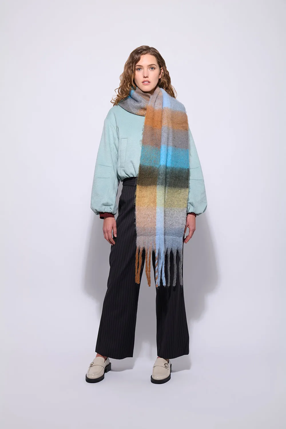 JUMBO THE SCARF IN AQUA HAZE