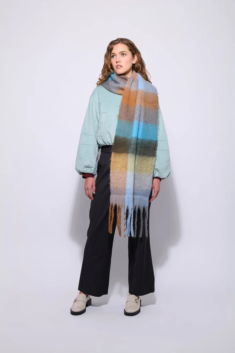 JUMBO THE SCARF IN AQUA HAZE