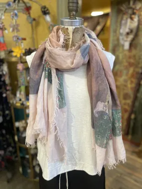 Klimt "The Kiss" Scarf- Blush