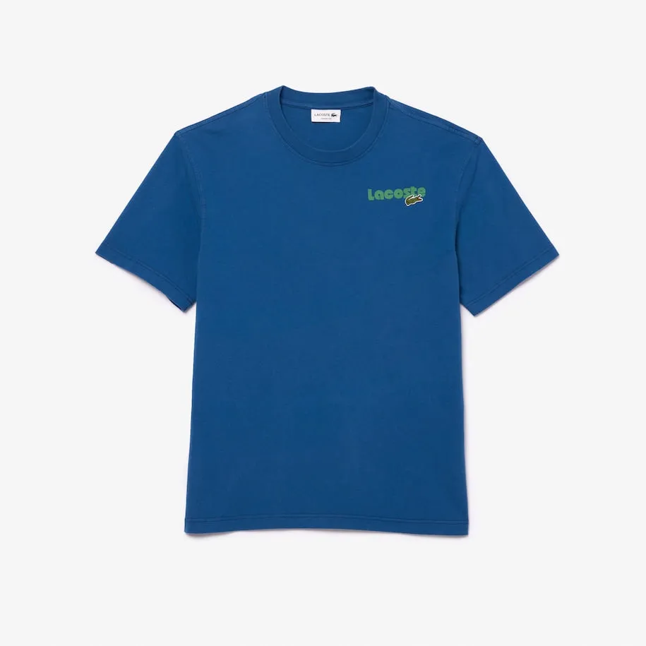 LACOSTE WASHED EFFECT T-SHIRT Men’s -BLUE-HBM