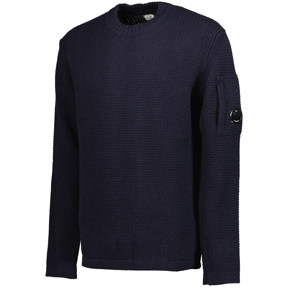 Lambswool Waffle-Knit Lens Jumper